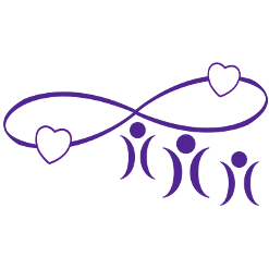 A Violet Color Logo on White Background