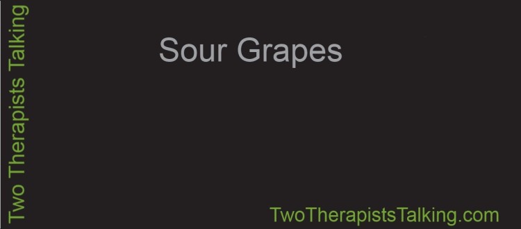 Sour Grapes Header on Black Background