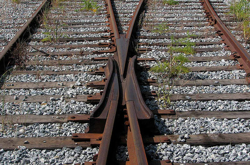 Two Crossed Rail Tracks Pathway